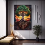Abstract Tree of Life Canvas Wall Art - Image 3