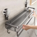 Aluminum Suction Cup Bathroom Rack