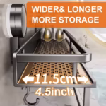 Aluminum Suction Cup Bathroom Rack - Image 4